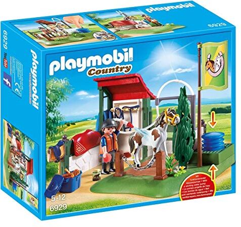 Playmobil Country , Area di Cura dei Cavalli con Pompa d'Acqua funzionante, dai 5 Anni