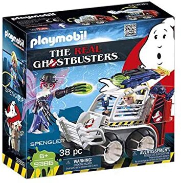 Playmobil Ghostbusters  Spengler con veicolo acchiappafantasmi e cannone spara-dischi, Dai 6 anni