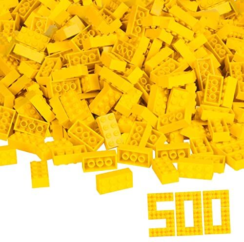 Simba Blox Set di Blocchi da Costruzione a 8 Borchie Gialle (500 Pezzi)