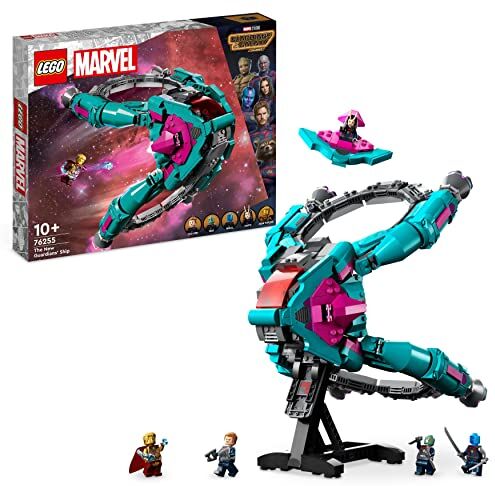 Lego Marvel L’Astronave dei Nuovi Guardiani, Giocattolo da Costruire dei Guardiani della Galassia Volume 3 con Minifigure di Mantis, Drax e Star-Lord