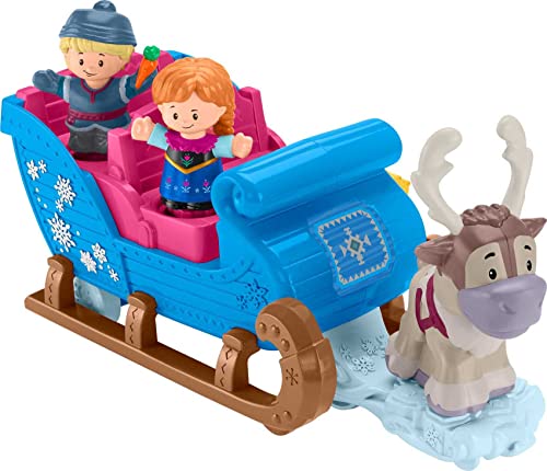 Fisher Price Mattel Little People Slitta di Elsa, Frozen Playset con Personaggi, Giocattolo 5+ Anni,