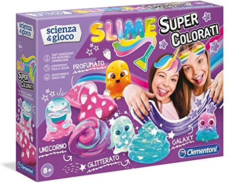 Clementoni Scienza e Gioco Fun, Slime Super Colorati, Gioco Scientifico 8 Anni, Laboratorio Slime Esperimenti, Fabbrica Slime, Kit per Slime, Versione in Italiano,