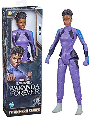 Marvel Hasbro Studios Black Panther: Wakanda Forever, Titan Hero Series, Shuri, Action Figure Giocattolo in Scala da 30 cm, Giocattoli Bambini e Bambine dai 4 Anni in su, Multi,