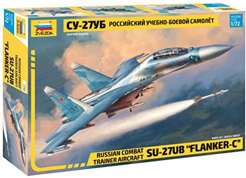 Zvezda 50078-Modellino, Scala 1:72 Sukhoi SU-27 UB Flanker-C, modellismo, Costruzioni in plastica, Colore Non Laccato,