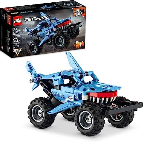 Lego Technic Monster Jam Megalodon 42134 Model Building Kit; A 2-in-1 Build for Kids Who Love Monster Truck Toys; Kids Will Love Racing This Cool Shark Vehicle; for Ages 7+ (260 Pieces)