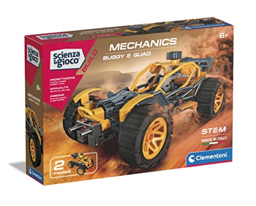 Clementoni - Scienza Build-Buggy E Quad-Set Costruzioni Bambini, Laboratorio Meccanica, Gioco Scientifico 8 Anni (Versione Italiana) -Made in Italy, Colore, Medio,