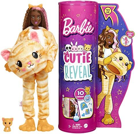 Barbie Bambola Cutie Reveal Gatto, Gattino Giocattolo per Bambini 3+ Anni,