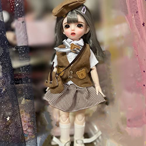 Labstandard 1/6 BJD Doll, Elf Ear Doll Trucco fatto a mano 30 cm con snodo a sfera Bambola mobile Joint Set completo vestiti scarpe parrucca, regalo per ragazze bambini bambini (30)