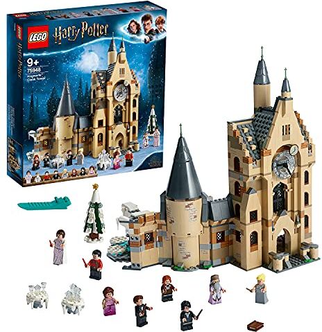 Lego Harry Potter La Torre dell'Orologio di Hogwarts, Castello Giocattolo Compatibile con il Set La Sala Grande e il set Il Platano Picchiatore,