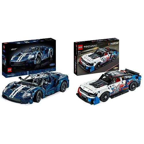 Lego 42154 Technic Ford GT 2022, Kit Modellino di Auto da Costruire, Supercar in Scala 1:12 & 42153 Technic NASCAR Next Gen Chevrolet Camaro ZL1, Modellino di Auto da Costruire, Kit Supercar