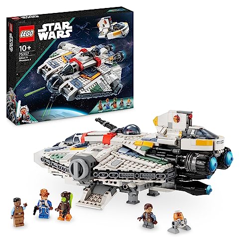 Lego Star Wars Ghost e Phantom II, Set con 2 Veicoli di Ahsoka, Astronavi Giocattolo da Costruire in Mattoncini con 5 Personaggi, Inclusi Jacen Syndulla e una Figura di Droide Chopper