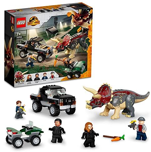 Lego Jurassic World  Attacco per triceratopi Pick-up Camion Ambush 210 pezzi.