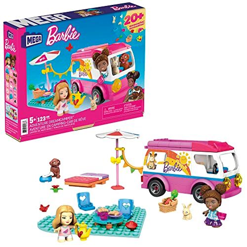 Mega Barbie, Barbie Camper da Sogno con Molti Accessori e sorprese e 2 Barbie Micro Bambole, Giocattolo per Bambini dai 5 Anni in su, , Multicolore