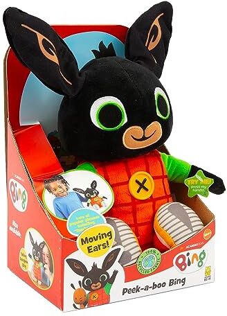 Giochi Preziosi Bing Peluche Cucù Parlante Italiano, Peluche Interattivo Bing, Giochi Bambini 10 Mesi +, Pupazzo Parlante con Movimento Orecchie e Gioco del Cucù, Altezza 28 cm, con 20 Frasi