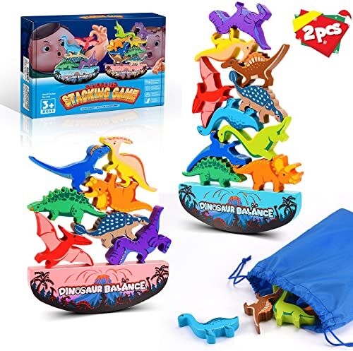 DejaNard Dinosauri per Bambini, Regalo Bambina 3-7 Anni Giochi Montessori 3 4 5 6 Anni Giochi Bambina 3-6 Anni Giocattoli Bambino 3-7 Anni Gioco Giochi per Bambini di 3-10 Anni Giochi Legno