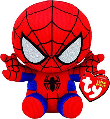Ty Beanie Boos Collezione Marvel, Spiderman, Tutti i Tuoi Eroi Preferiti in Versione Morbido Peluche da Collezionare, Idea Regalo per Grandi e Piccini 20 cm T