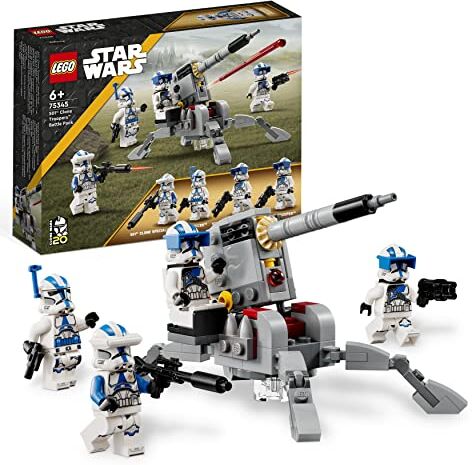 Lego Star Wars Battle Pack Clone Troopers Legione 501, Modellino Da Costruire Con Cannone Giocattolo Anticarro AV-7 E Shooter Più 4 Personaggi