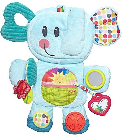 Hasbro Playskool Fold 'n Go Elephant, Giocattolo per attività da sdraiati per Bebè da 3 Mesi in su, Blu (in Esclusiva per Amazon)