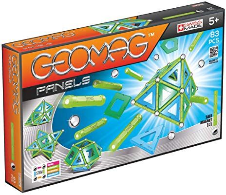 Geomag PANELS 83 Pezzi Costruzioni Magnetiche per Bambini dai 5 anni Giochi Magnetici Kit Creativo ed Educativo Costruzione 3D Montessori Sviluppa Creatività Prodotto in Svizzera