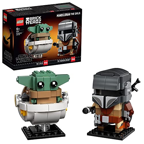 Lego Star Wars Il Mandaloriano e il Bambino, Modellini da Costruire di Brickheadz con 'Baby Yoda', Set con Personaggi da Collezione, Idee Regalo