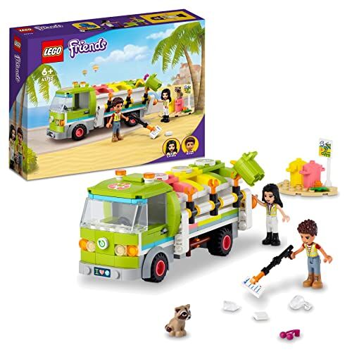 Lego Friends Camion Riciclaggio Rifiuti, con Mini Bambolina Emma, Set Costruzioni Nettezza Urbana Giocattolo, Giochi per Bambini dai 6 Anni