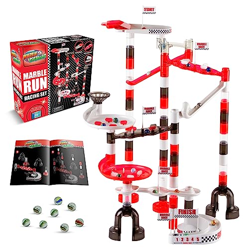 Genius Marble Run Racing Set: 125 Pezzi Marble Run Set Giocattoli per Bambini, Marmi Maze Tower Building Blocks, Marble Race Track Rolling Game, Educational Learning STEM Toy Gift, Racing