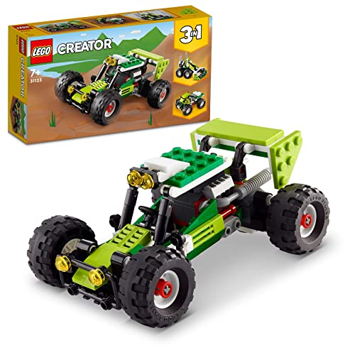 Lego Creator 3 in 1 Buggy Fuoristrada, Set di Macchine Giocattolo, Escavatore, Veicolo Multiterreno, Giochi per Bambini dai 7 Anni in su