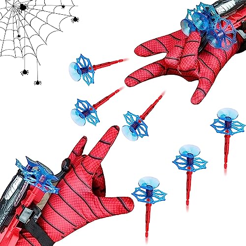 HZMJDHZM Set di 2 Guanti Launcher, Launcher Glove Guanti Spiderman Bambino Spiderman Launcher Glove Guanto Spiderman Spara Ragnatele, Giocattoli educativi per Bambini (A)