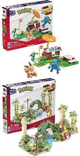 MEGA Pokémon Rovine Abbandonate nella Giungla, Set di Costruzioni con 464 Mattoncini e Pezzi Compatibili per Collegarlo ad Altri Mondi, HDL86 & Pokémon Adventure Builder Picnic