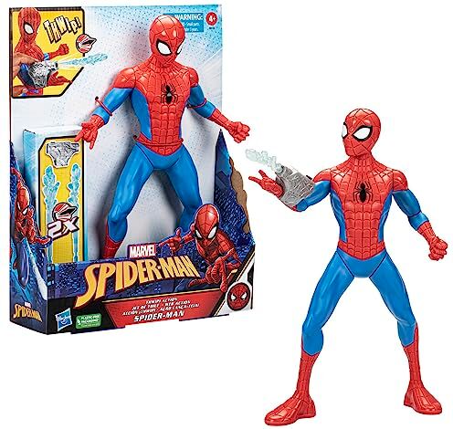 Spider-Man Marvel Thwip Action Figure, Action Figure in scala 33 pollici, giocattoli supereroi per bambini, dai 5 anni in su, accessori Web Blaster inclusi