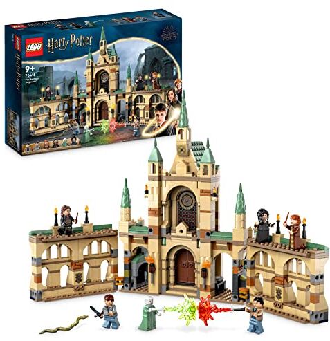 Lego Harry Potter La battaglia di Hogwarts, Castello Giocattolo con Minifigure di Molly Weasley, Bellatrix Lestrange, Voldemort e la Spada di Grifondoro, Set I Doni della Morte Parte 2