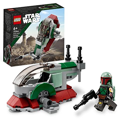Lego Star Wars Astronave di Boba Fett Microfighter Giocattolo, Modellino da Costruire set Mandaloriano per Bambini con 2 Shooter e Ali Regolabili