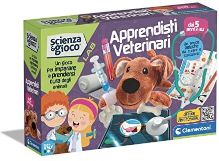 Clementoni Lab-Apprendisti kit esperimenti di scienza, gioco scientifico bambini 5 anni+, laboratorio veterinario, versione in italiano, Made in Italy, Multicolore, Medio,