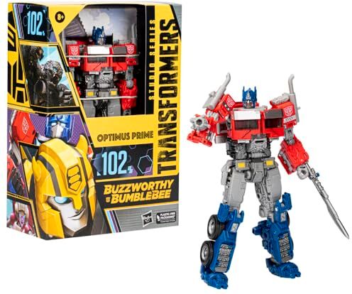 Hasbro Transformers: Rise of The Beasts Buzzworthy Bumblebee Statuetta da Studio Serie 102BB Optimus Prime 16 cm