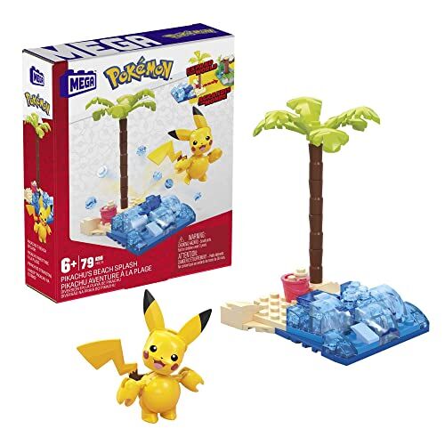 Mega Pokémon Divertimento in Spiaggia Set di costruzioni con 79 mattoncini e pezzi compatibili da collegare ad altri mondi, Giocattolo e regalo per Bambini 7+ Anni,