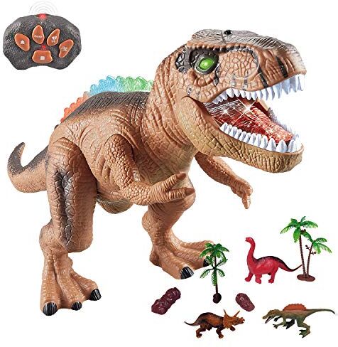 WISHTIME Dinosauro Telecomandato Giocattolo Giocattolo Dinosauro T-Rex Realistico Telecomandato con Luce LED Giocattoli per Bambini Regali Ragazzi Ragazze 3 4 5 6 7 8 9 10 11 12 Anni