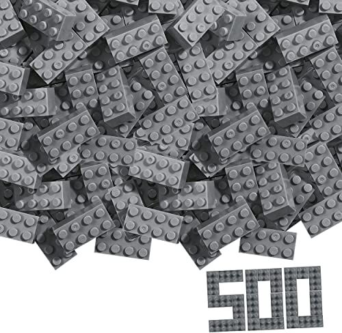 Simba Blox 500 mattoncini grigi per bambini dai 3 anni in su 8 mattoncini in scatola completamente compatibili con molti altri produttori