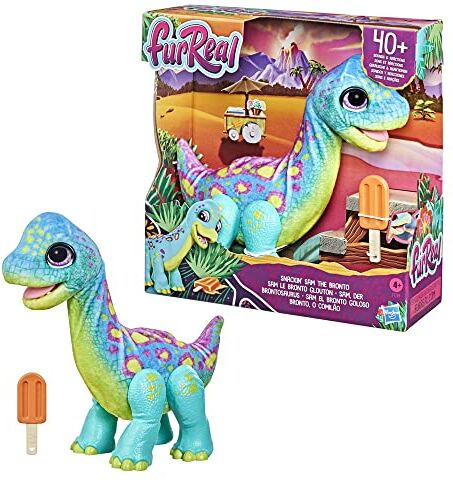 FurReal Snackin’ Sam the Bronto, giocattolo Interactive Animatronic Plush, bambini dai 4 anni in su