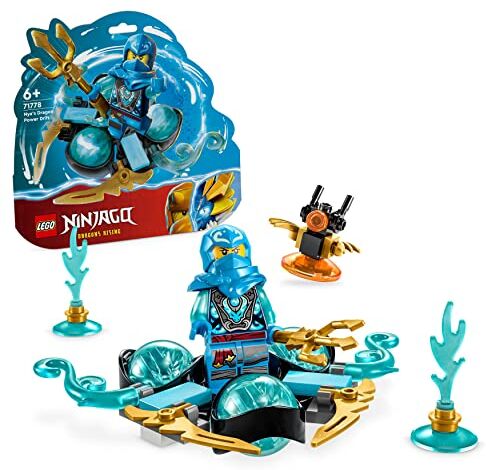 Lego NINJAGO Drift del Potere del Drago Spinjitzu di Nya, Trottola Giocattolo con Minifigure di Nya da Collezione, Giochi Ninja Acrobatici, Piccola Idea Regalo per Bambini dai 6 Anni in su