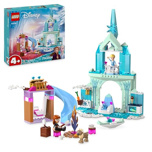 Lego Disney Princess Castello di Ghiaccio di Elsa di Frozen, Palazzo Giocattolo delle Principesse, Giochi per Bambine e Bambini da 4 Anni con Mini Bamboline e 2 Animali, Regalo di Compleanno