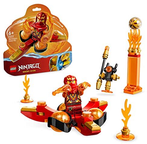 Lego NINJAGO Salto Mortale Spinjitzu del Drago di Kai, Trottola Giocattolo con Minifigure di Kai da Collezione, Piccola Idea Regalo per Bambini dai 6 Anni in su Fan dei Ninja