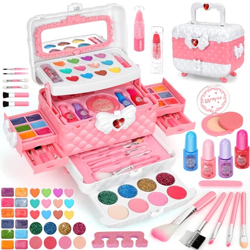 Aureyung Trucchi Bambina, 54PCS Lavabile Kit Trucchi Bambina, Trousse Trucchi Bambina, Giocattoli Trucchi Bambina Giochi Bambino 3 4 5 6 7 8 9 10 Anni, Regali Natale Bambina 3-12 Anni