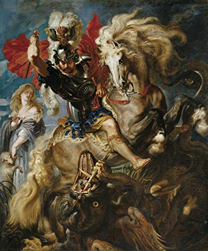 Museo del Prado Cartello lotta di San Giorge e Drago -Rubens