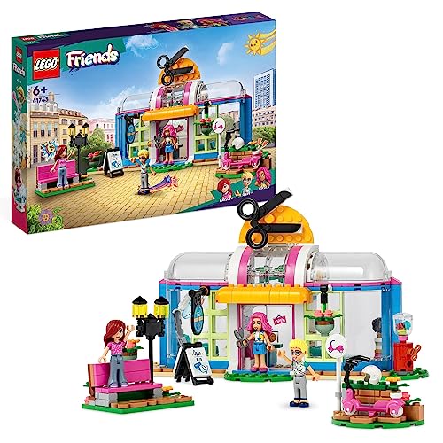 Lego Friends Parrucchiere, Giochi Creativi per Bambini e Bambine, Set con Monopattino Giocattolo e con Personaggi Paisley e Olly, Capelli ed Espressioni Facciali Cambiabili delle Mini Bamboline 41743