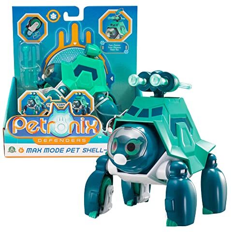 Giochi Preziosi Petronix Defender- Shell-E, cucciolo missione con funzione meccanica, personaggio action figure 12 cm, supereroe trasformabile per bambini dai 3 anni