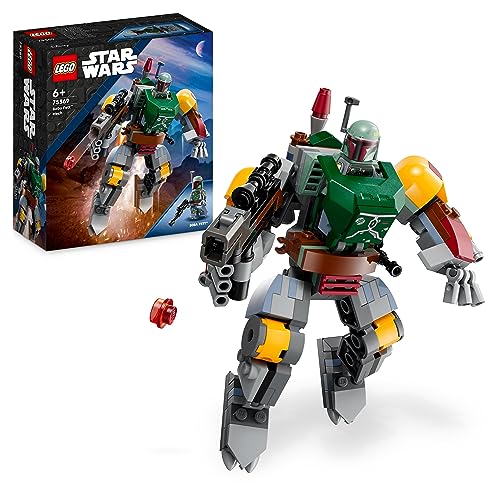 Lego Star Wars Mech di Boba Fett, Giocattolo Action Figure da Costruire con Blaster Spara-Bottoncini e Jetpack, Giochi da Collezione per Bambini e Bambine da 6 Anni in su