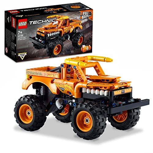 Lego Technic Monster Jam El Toro Loco, Set 2 in 1, Camion Giocattolo da Costruire che si Trasforma in Macchina, Giochi per Bambini e Bambine da 7 Anni in su, Veicolo con Funzione Pull-Back