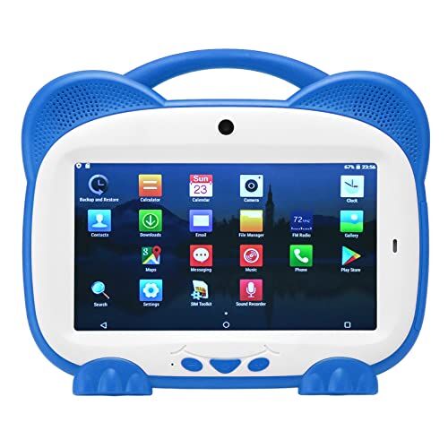 Haofy Tablet Touch per Bambini, Spina Europea da 4 GB 32 GB 100-240 V 7 Pollici 1960x1080 IPS WiFi Supporto Tablet per Bambini per 10.0 per la Lettura (Blu)