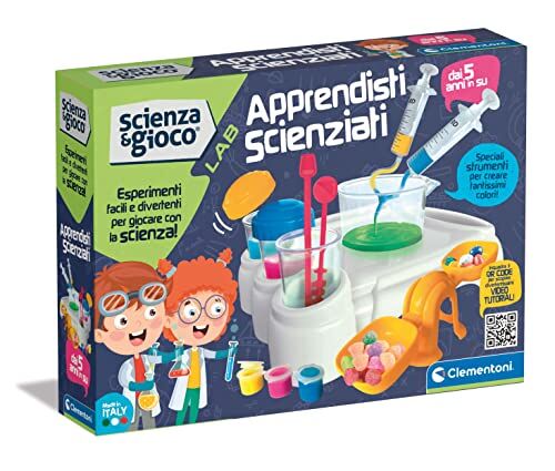 Clementoni Lab-Apprendisti scienziati-kit esperimenti di scienza, gioco scientifico bambini 5 anni+, laboratorio di chimica, versione in italiano, Made in Italy, Multicolore, Medio,