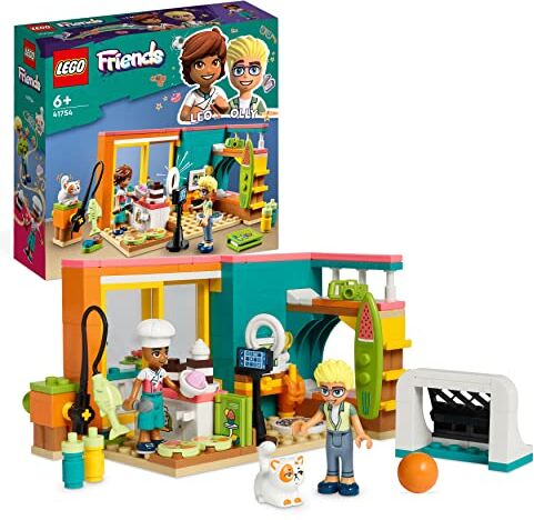 Lego Friends La Cameretta di Leo, Set Camera da Letto a Tema Cucina e Video Making, Collezione Personaggi 2023 con Olly, Gatto Giocattolo e Accessori, Piccolo Regalo